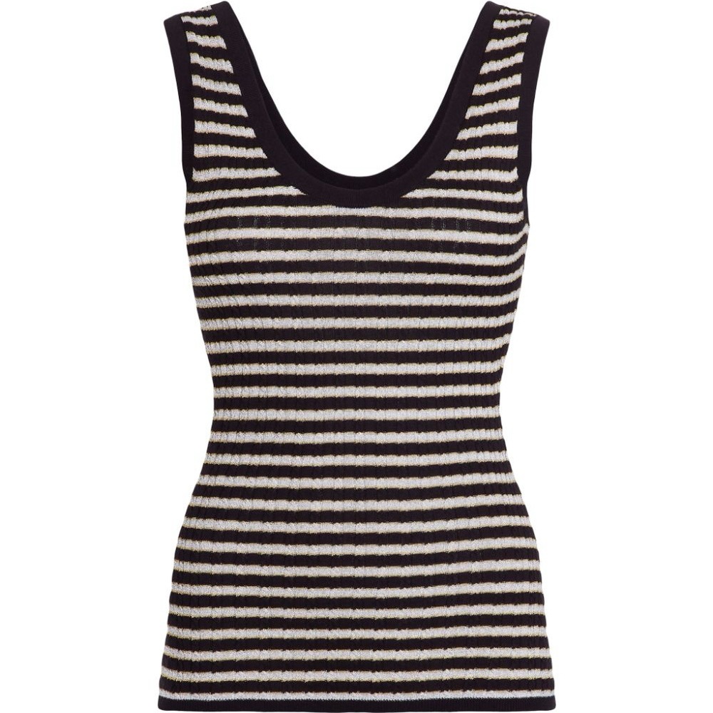 Tommy Hilfiger x Zendaya Striped Knit Top sz 6 small like new  black metallic